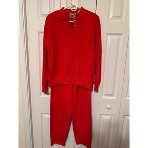Vintage River Trader Women’s red cotton polyester sweatsuit - size large